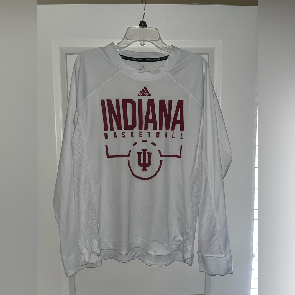 Indiana University IU Hoosiers Basketball Adidas White Long Sleeve T-Shirt